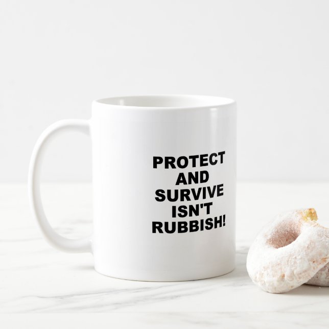 Taza De Café Proteger y sobrevivir a Mug (Con donut)