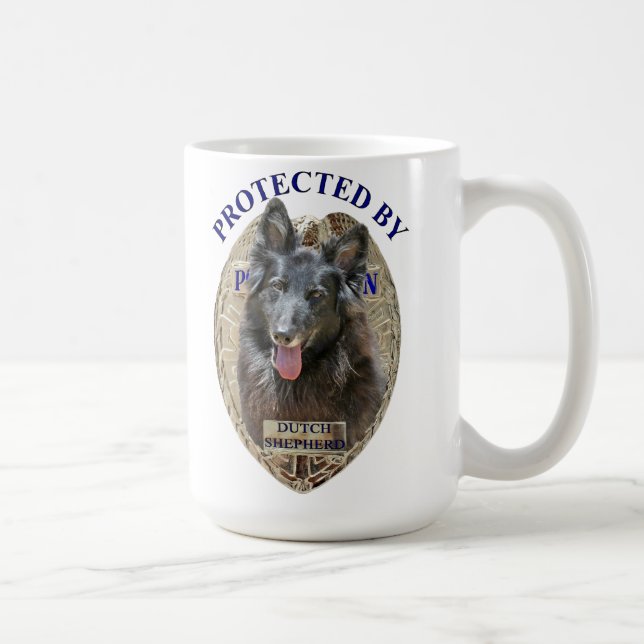 Taza De Café Protegido por el pastor holandés (Derecha)