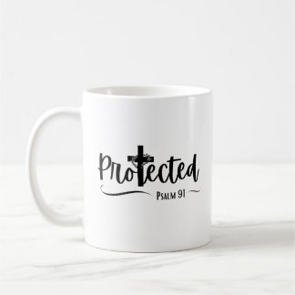 Taza De Café Protegido - Salmo 91 Biblia Verse Scripture Mug