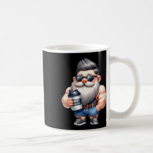 Taza De Café Proteína de suero Gnome Dad Funny Bodybuilder Gráf