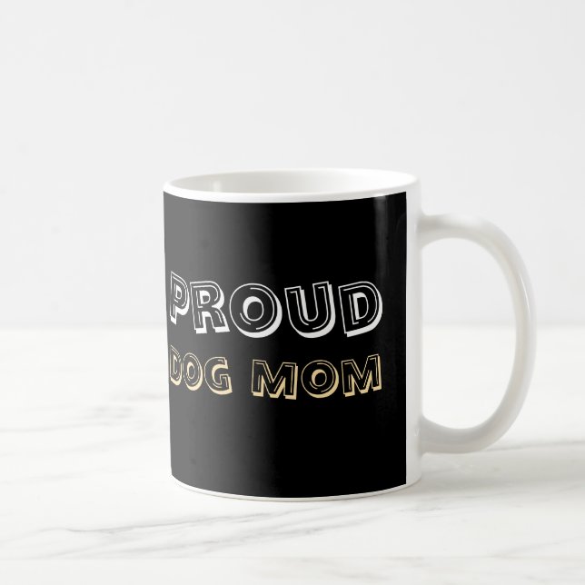 Taza De Café Proud Dog Mom Paw Print Minimal Design (Derecha)