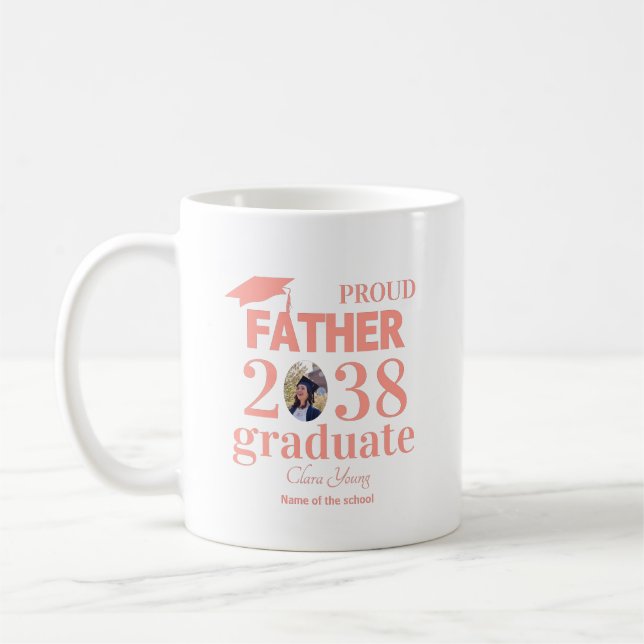 Taza De Café Proud Father personalized graduation (Izquierda)