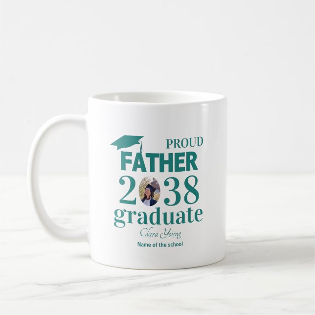 Taza De Café Proud Father personalized graduation (Izquierda)