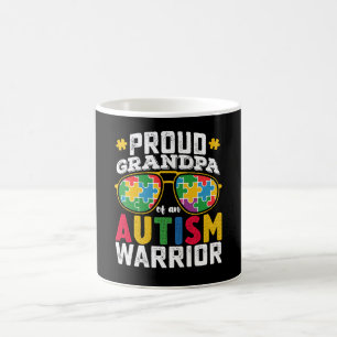 Taza De Café Proud Grandpa Of An Autism Warrior Family