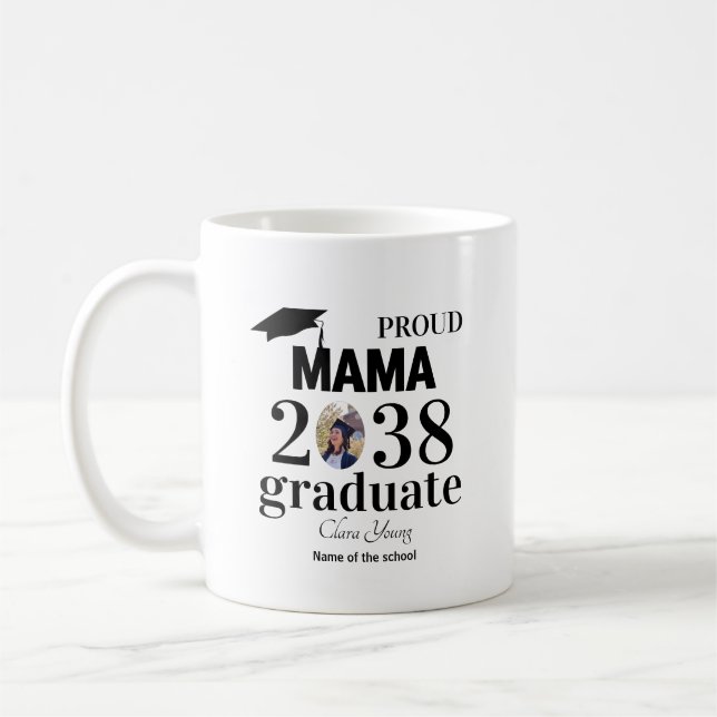 Taza De Café Proud mama personalized graduation (Izquierda)