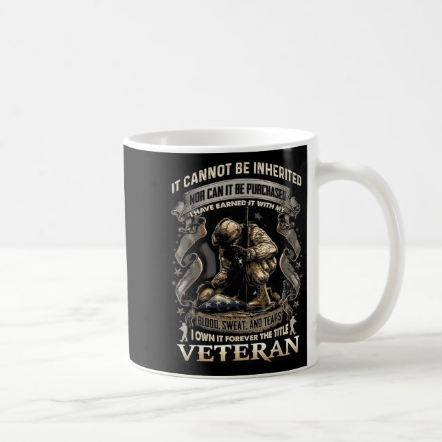 Taza De Café Proud Military Veteran Patriotic American Flag It  (Derecha)