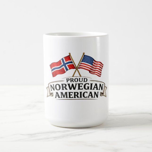 Taza De Café Proud Norwegian American Coffee Mug (Centro)