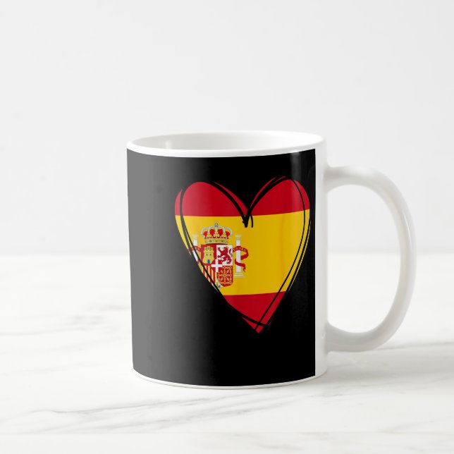 Taza De Café Proud Spanish Boy Girl Aunt Dad Mom Spain Flag Hea (Derecha)