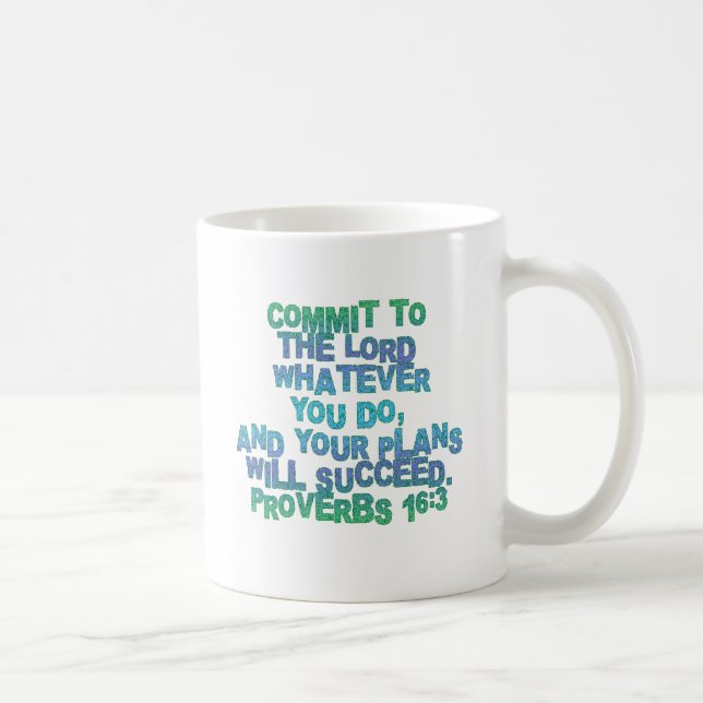 Taza De Café Proverbios 16:3 (Derecha)