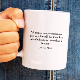 Taza De Café Proverbios 18:24 17:17 Cita de Escritura Biblia
