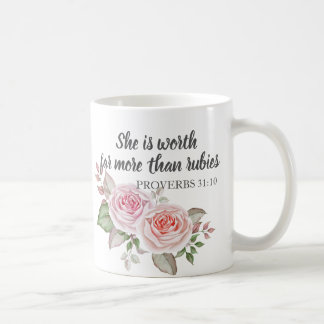 Taza De Café Proverbios 31:10 Vale Mucho Más Que Rubíes