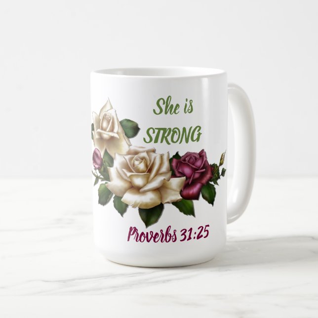 Taza De Café Proverbios 31:25 - Mug clásico (Anverso derecho)