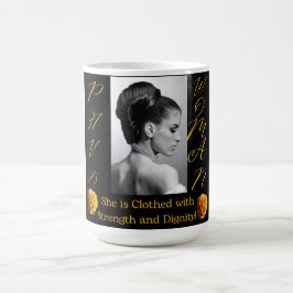 Taza De Café Proverbios 31 Mujer Café negro y amarillo Mug