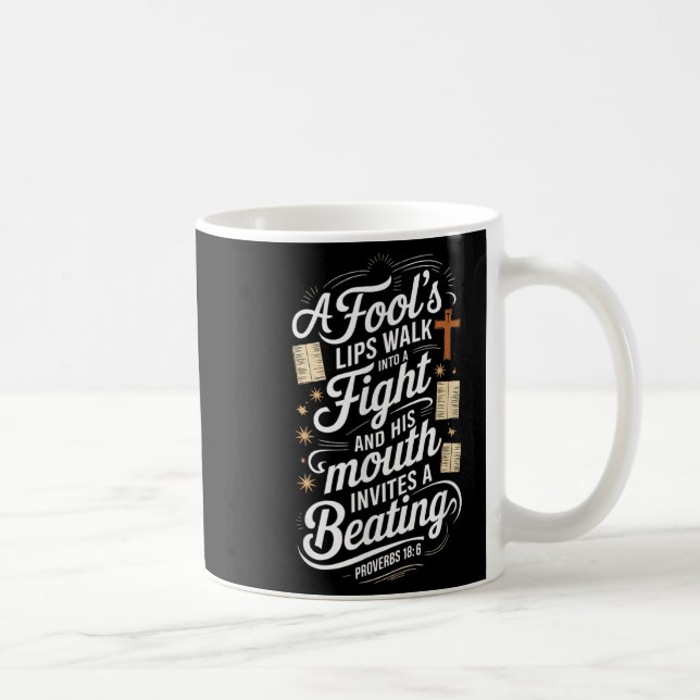 Taza De Café Proverbs 18 6 _ Bible Verse  (Derecha)