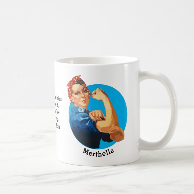 Taza De Café Proverbs 31 ROSIE RIVETER personalizado (Derecha)