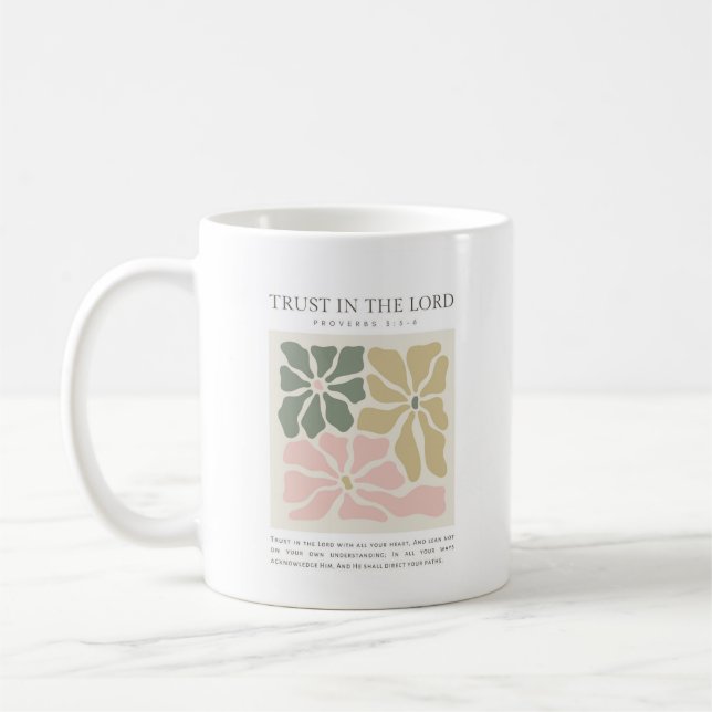 Taza De Café Proverbs 3:5-6 Trust in the Lord (Izquierda)