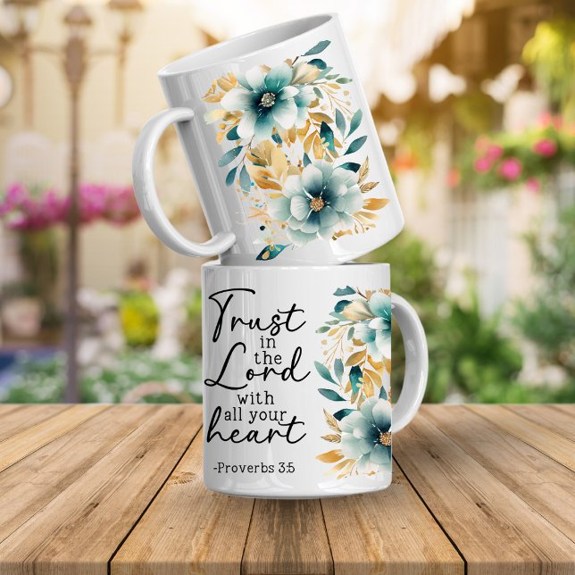 Taza De Café Proverbs Bible Verse Floral Coffee Mug (Proverbs Bible Verse)