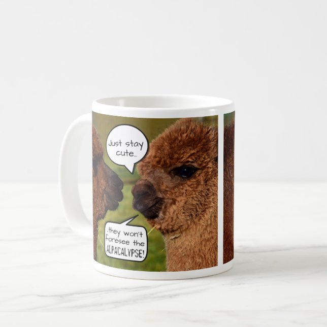 Taza De Café Proyección divertida de Alpacalypse de la alpaca (Anverso izquierdo)