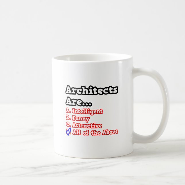 Taza De Café Prueba de arquitectos...Chiste (Derecha)