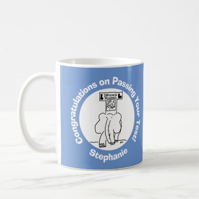 Taza De Café Prueba de conducción superada. Elefante de la Escu (Izquierda)