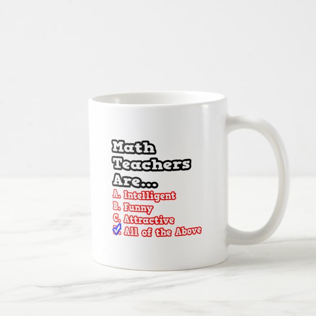 Taza De Café Prueba del profesor de matemáticas...Chiste (Derecha)