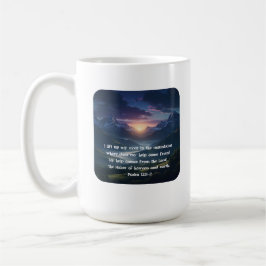Taza De Café Psalm 121:1-2 mountain sunrise Christian Faith
