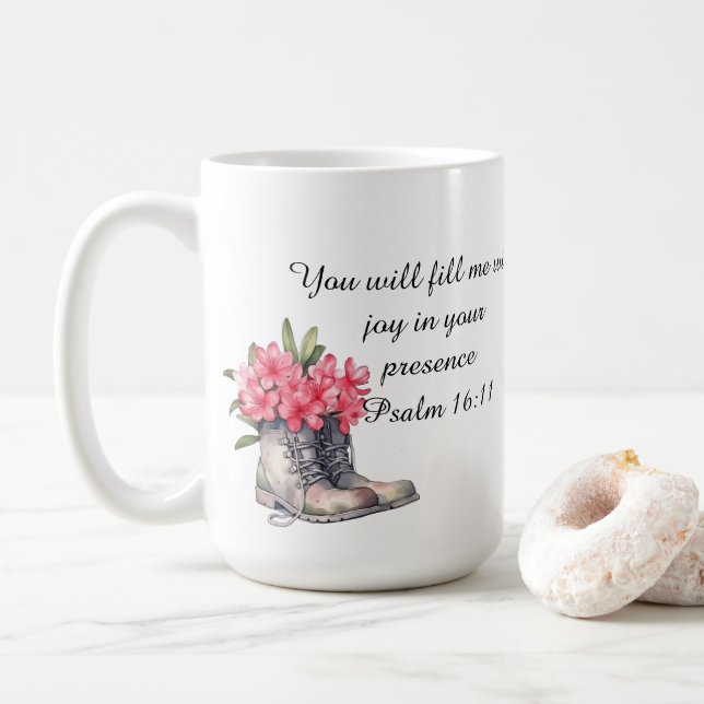 Taza De Café Psalm 16:11 (Con donut)