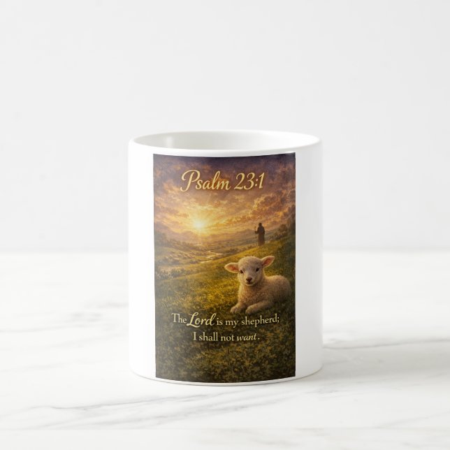 Taza De Café Psalm 23:1 Christian Lamb Coffee Mug (Centro)