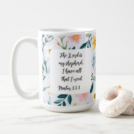 Taza De Café Psalm 23:1 Floral Coffee Mug