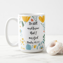 Taza De Café Psalm 46:10 Floral Coffee Mug