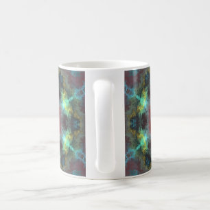 Taza De Café Psicodelia Hippie Rojo Azul y Amarillo