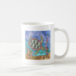 Taza De Café Psicodelia Mar Turtle Seahorse Art
