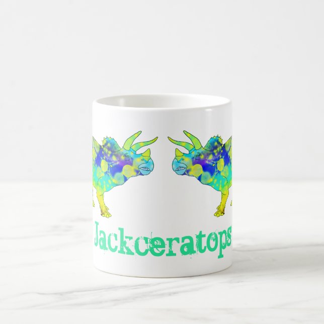 Taza De Café Psicodelia Triceratops Dinosaurio arte Jack Añadir (Centro)