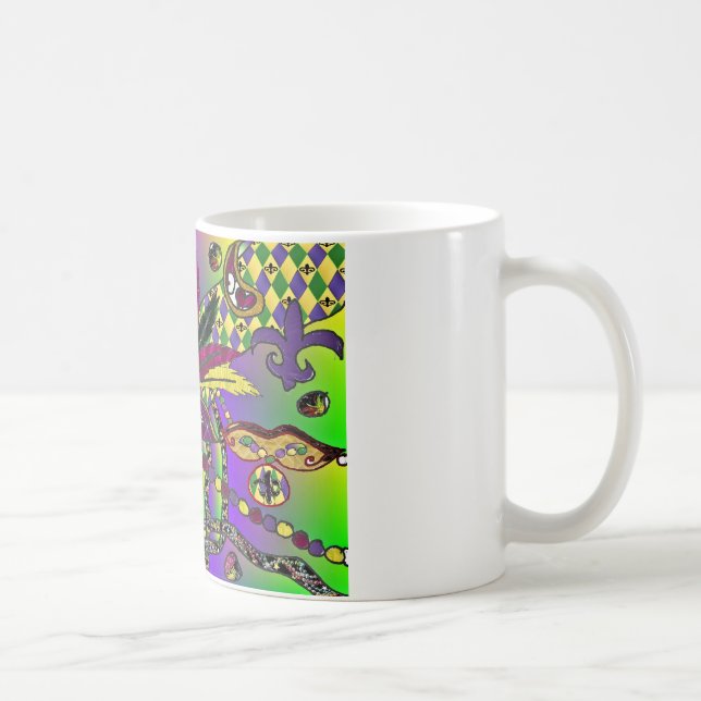 Taza De Café Psicodelic Mardi Gras Feather Mask Gifts Appartal (Derecha)
