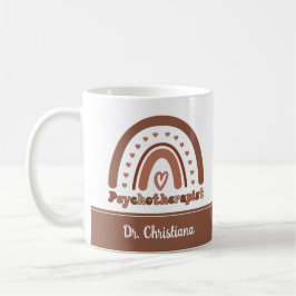 Taza De Café Psicoterapeuta Boho Rainbow personalizado