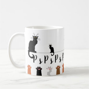 Taza De Café PsPsPs de gatos y patas negros