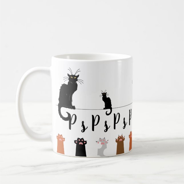 Taza De Café PsPsPs de gatos y patas negros (Izquierda)