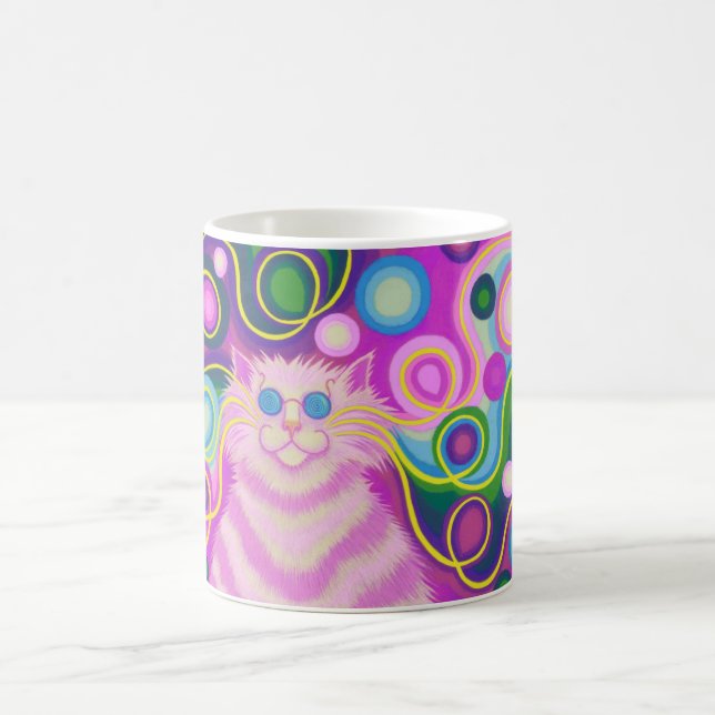 Taza De Café Psy-cat-delic Pink mug (Centro)