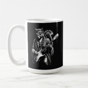Taza De Café Psychedelic Guitar Squirrel - Divertida Roca Vinta