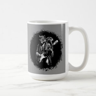Taza De Café Psychedelic Guitar Squirrel - Divertida Roca Vinta