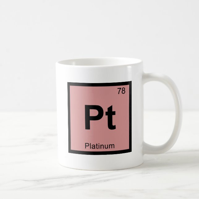 Taza De Café Pt - Química Platinum Símbolo de tabla periódica (Derecha)