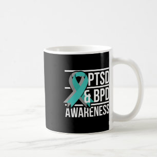 Taza De Café Ptsd &amp; Conciencia Bpd, Cinta Verde azulada Y G