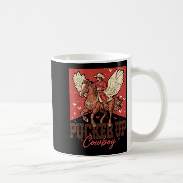 Taza De Café Pucker Up Cowboy Funny Western Valentines  (Derecha)