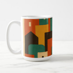 Taza De Café Pueblo Mediterráneo Geométrico Abstracto