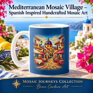 Taza De Café Pueblo Mosaico Mediterráneo