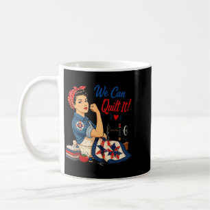 Taza De Café Puede acolchonar Crafting Retro Girl Máquina de co