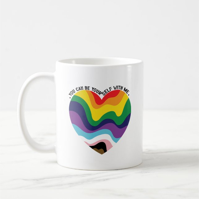 Taza De Café Puedes Estar Conmigo Mismo Gay Transgénero LGBT (Izquierda)