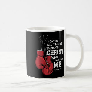 Taza De Café Puedo hacer cosas Cita de boxeo cristiano Filipens