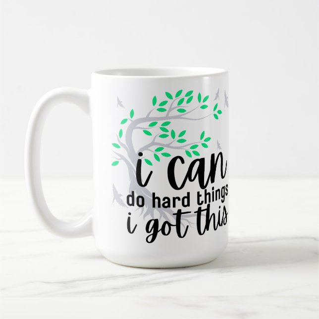 Taza De Café Puedo hacer cosas difíciles (un brillante árbol de (Izquierda)