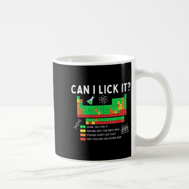 Taza De Café ¿Puedo Lamerlo Tabla Periódica de Química Profesor (Derecha)